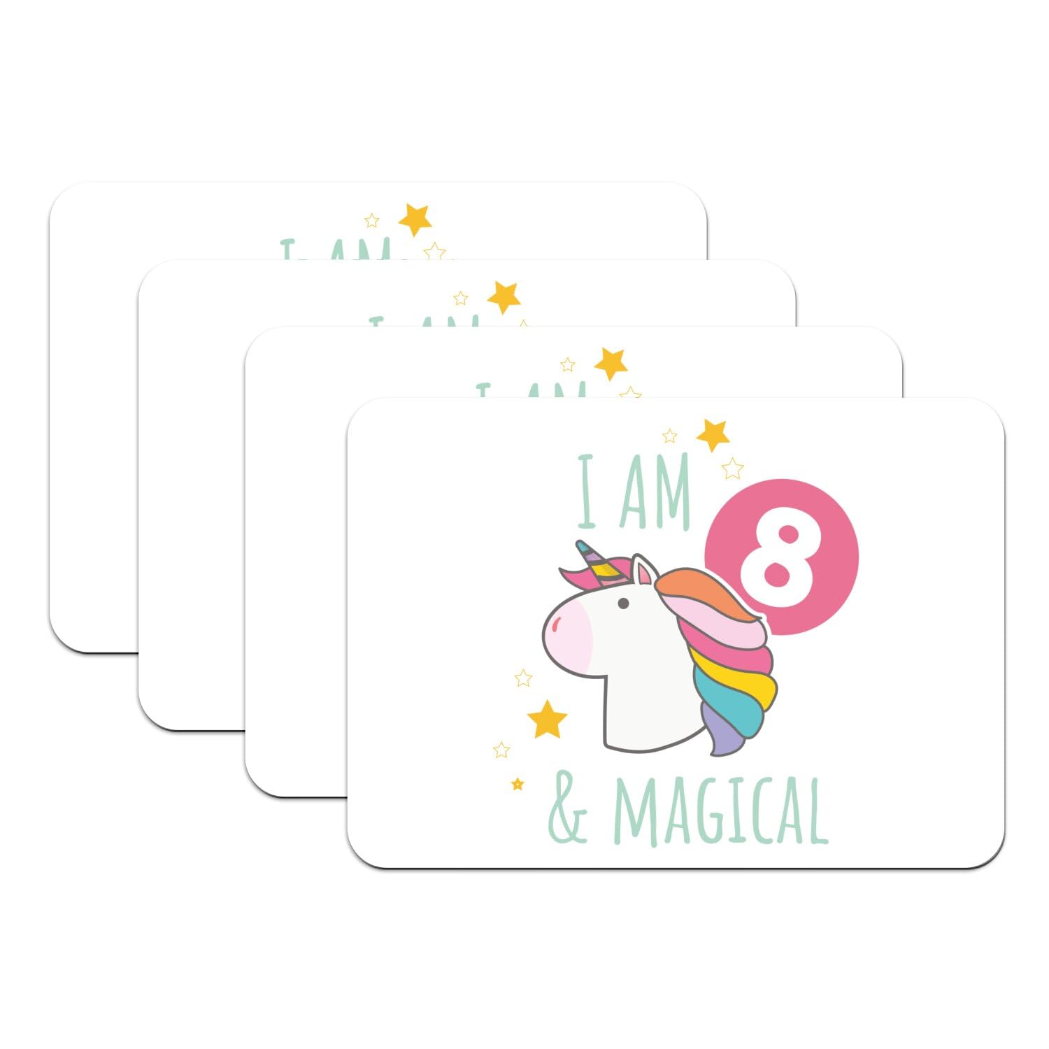 Set de table antidérapant licorne blanc grand format anti-tache pour enfant
