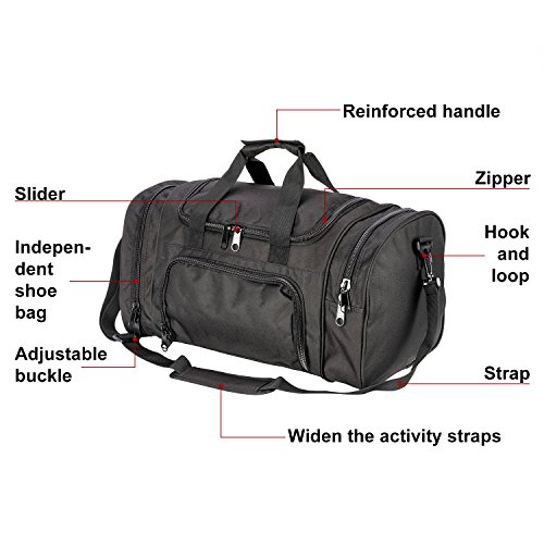 Tactical Travel Duffle Bag with Shoes Compartment Weekender Bags Carry On Overnight Bag For Men and Women Gym Sports Tote Pocket3