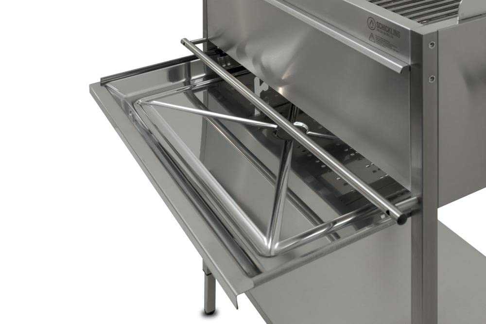 Schickling Holzkohlegrill "Walter XL - Basic" BBQ Edelstahlgrill Grillwagen, Rechteckig, 100% Edelstahl, Holzkohle Grill - Made in Germany - Direkt vom Hersteller