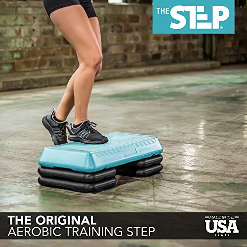 The Step Original Circuit Size Aerobic Platform with Grey Nonslip Platform and Four Original Black Risers