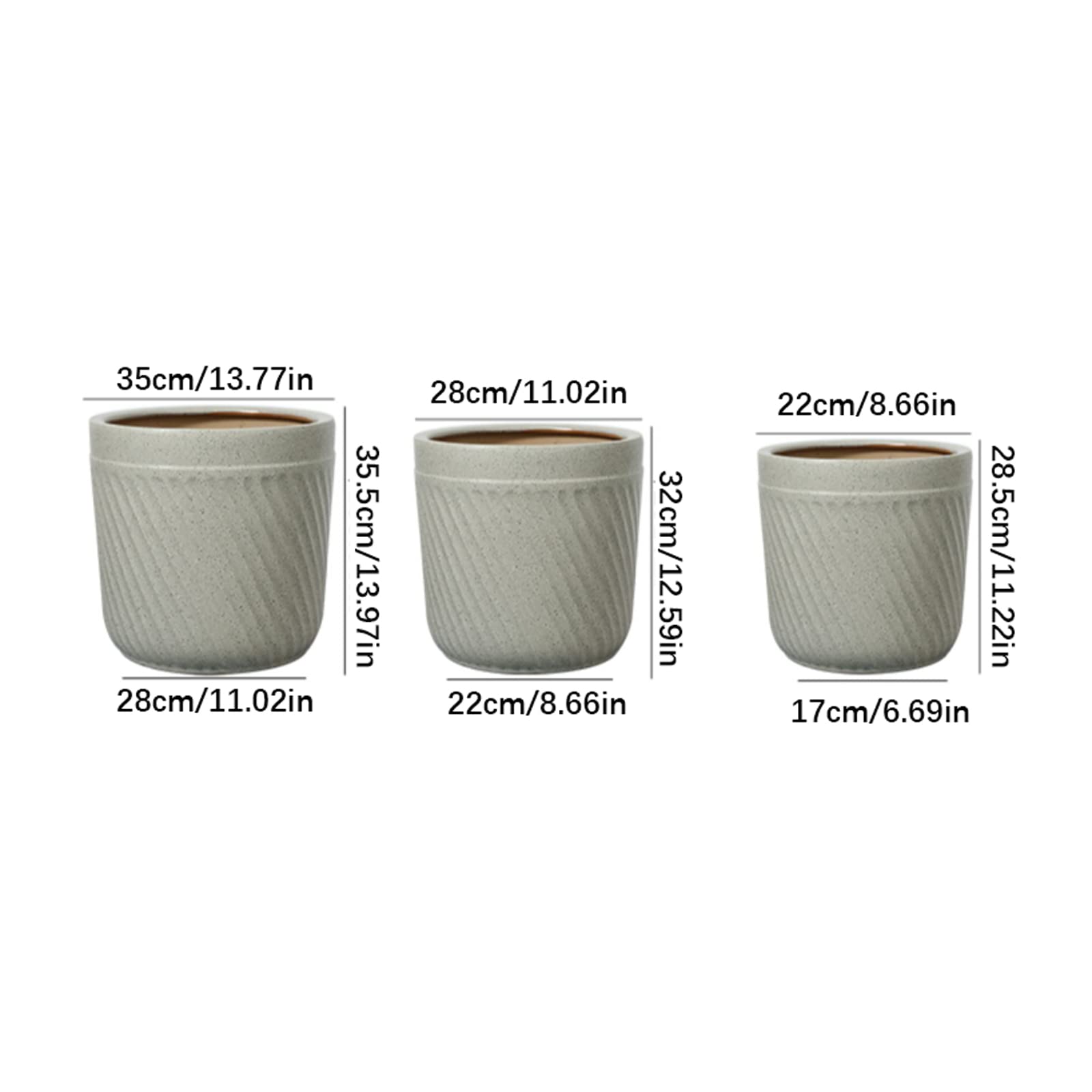 Vasi da Giardino Vasi per fioriere in Ceramica con Foro di drenaggio, vasi da Fiori cilindrici Stile Puntini d'inchiostro Vasi per Piante grasse a Righe per Interni ed Esterni