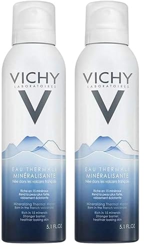 Vichy, Brumisateur d'Eau Thermale Minéralisante, Riche en 15 Minéraux, Diminue les Sensations d'Inconfort et Calme les Irritations, Visage et Corps, Peaux Sensibles, Format Spray, 150ml (Lot de 2)