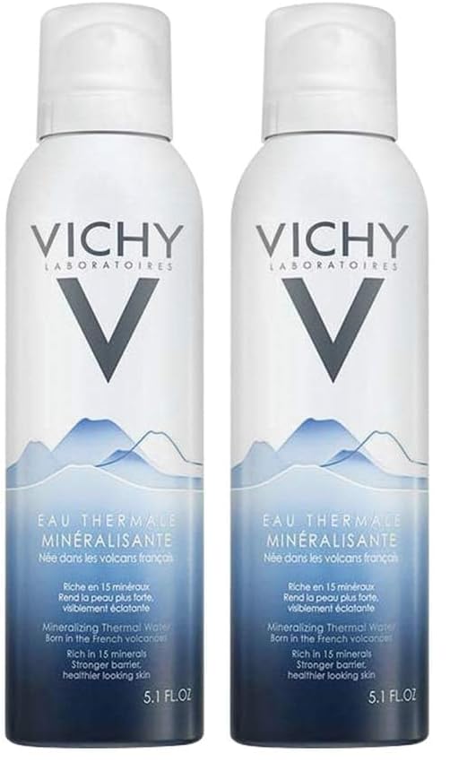 Eau Thermale Vichy Spray 150ml Lot de 2 : Brume Minéralisante Peaux Sensibles