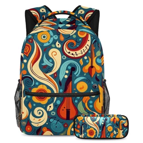 Sac à dos grande capacité motif instrument musique fini le manque de place au collège