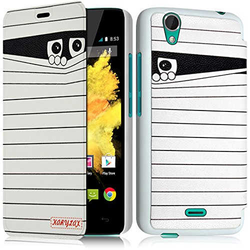 KARYLAX Seluxion - Housse Etui à Rabat latéral et Porte-Carte pour Wiko Birdy avec Motif SC04 + Film de Protection