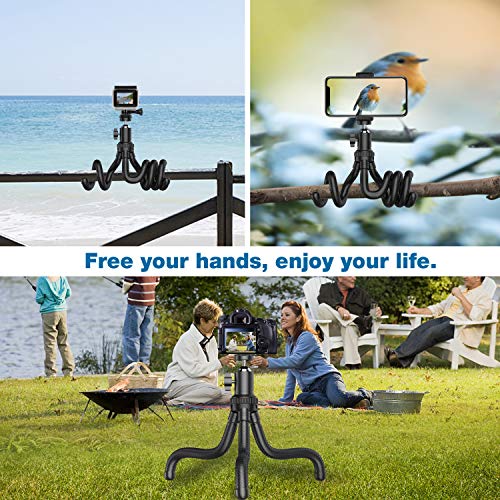 Phone Tripod, Portable Cell Phone Camera Tripod Stand with Remote, Flexible Tripod Stand for Selfies/Vlogging/Streaming/Photography Compatible with All Cell Phone, Sports Camera GoPro(Upgraded)