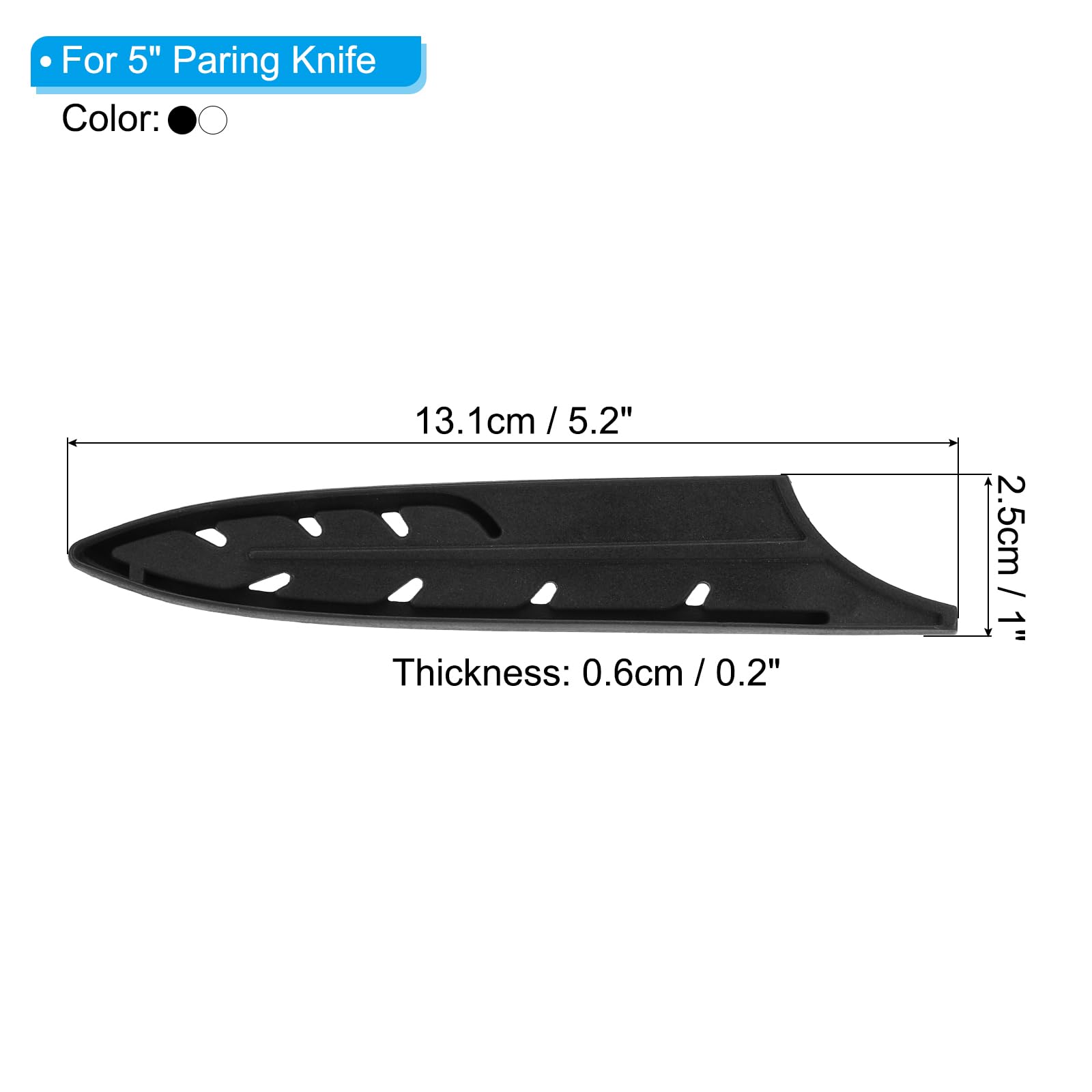 Fodere Protettive Per Coltelli Da Cucina PATIKIL - 2 Pezzi, Per Coltello Santoku 4", Colori Nero E Trasparente, Materiale PP