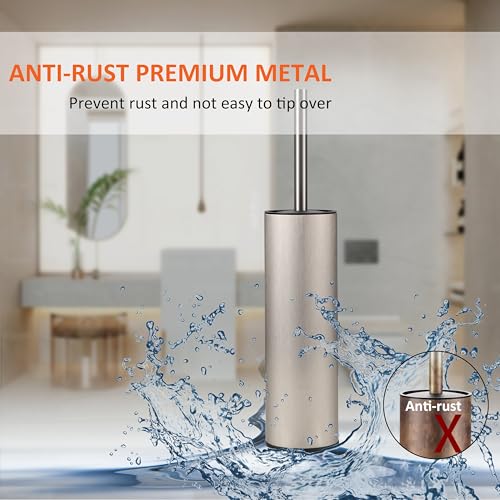 Image of Toilet Brush and Holder,Stainless Steel Toilet Brushes for Bathroom with Holder 2pack Brushed Nickel
