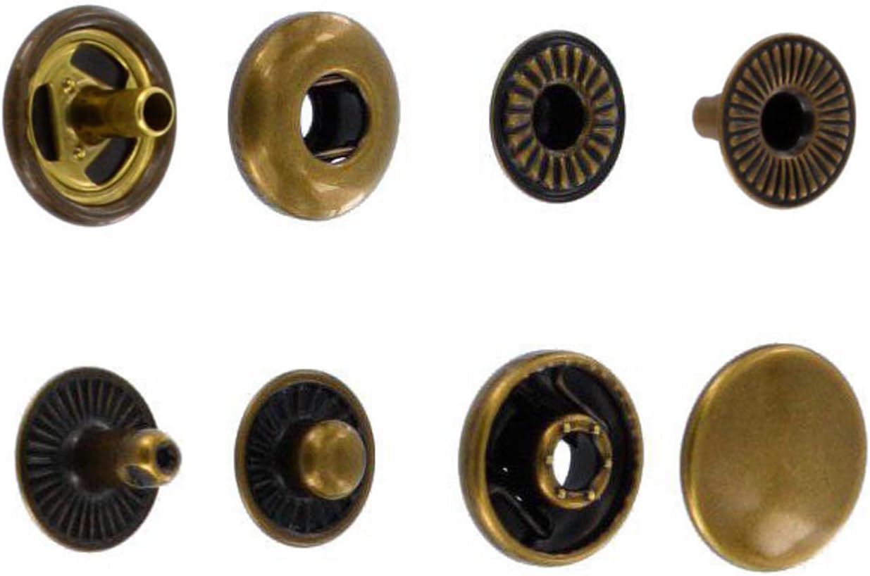 Glove Snap Fastener, Antique Brass, Solid Brass (100 per Bag)