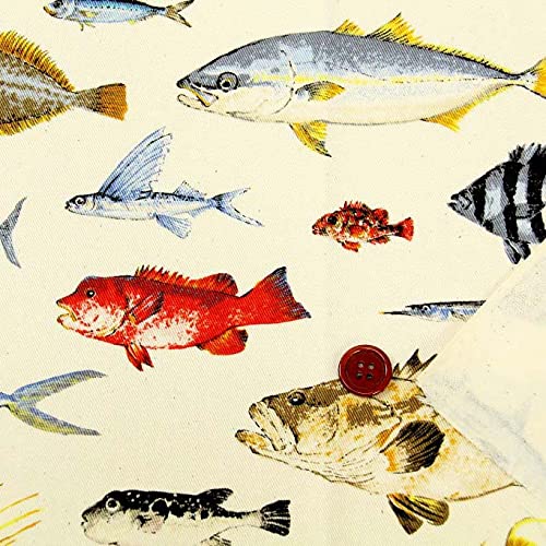 Amazon | 生地 50cm単位 ツイル リアル魚 KTS6562 布 コットンこばやし