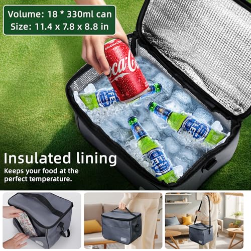 Picnic Basket for 2 with Table and Blanket, Collapsible Cooler Bag Insulated, Picnic Set for Beach, Picnic Hamper, Picnic Date Essentials for Outdoor, Picnic Accessories, Wedding - Thumbnail 5