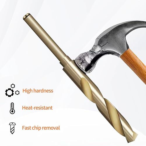 Miniatura 5 de Meccion Broca de cobalto de 3564 pulgadas, acero de alta velocidad M35 con vástago reducido para metal, hierro fundido, acero inoxidable, aleación,