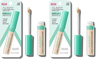 Almay Clear Complexion Acne & Blemish Spot Treatment Concealer Makeup with Salicylic Acid- Lightweight, Full Coverage, Hypoallergenic, Fragrance-Free, for Sensitive Skin, 050 Fair, 0.3 fl oz.