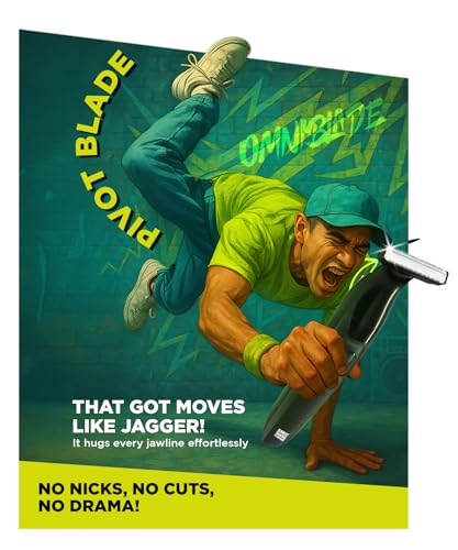 Image of Bombay Shaving Company OmniBlade 3-in-1 Beard and Body Trimmer For Men | Trim, Style, Shave | Type C Flash Charging | Multi Length Settings Comb, Detachable Blades | Gifts For Men