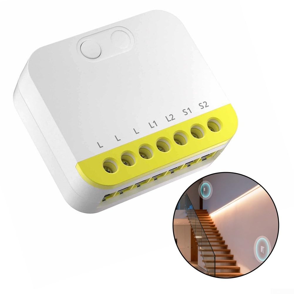 per Zigbee Smart Switch Dual Channel No Neutral Wire per zigbee | Non è necessario alcun filo neutro, facile da montare, doppi canali indipendenti, carico totale 12 A, installazione semplice