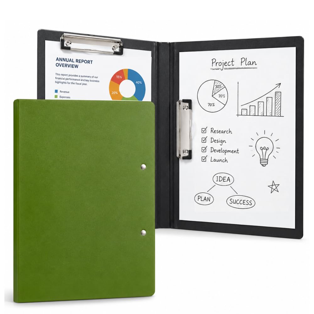 DARKNESS File Cover Folder Clipboard, Profile Clip File Folder, 360 Degree Flip Writing Pad, PP File Clipboard for A4 and Letter Size Business, Office, School Papers (FLIP CLIPBOARD New)