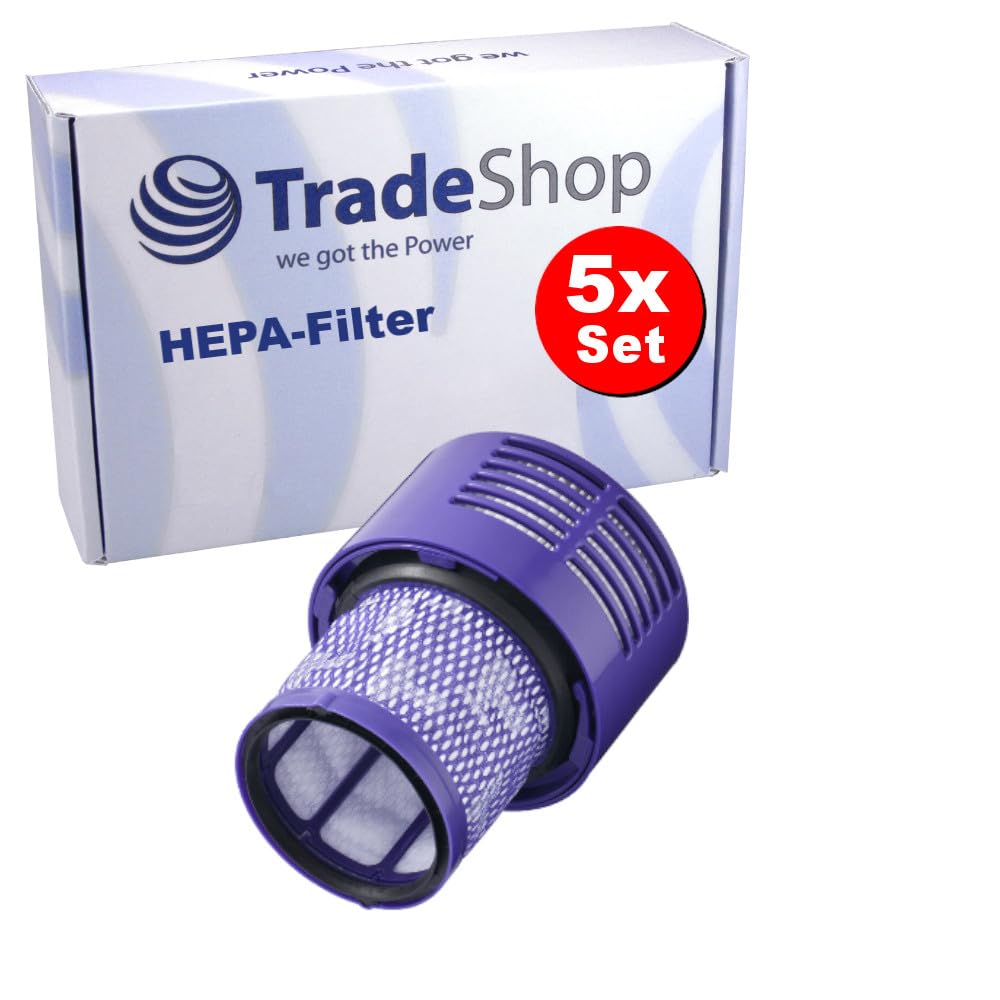 5x Trade-Shop HEPA Filter kompatibel mit Dyson Cyclone V10 Serie wie 292682-01, 226379-01, 247637-01, 230309-01, 226397-01, 269420-01 / ersetzt SV12 969082-01 / waschbar