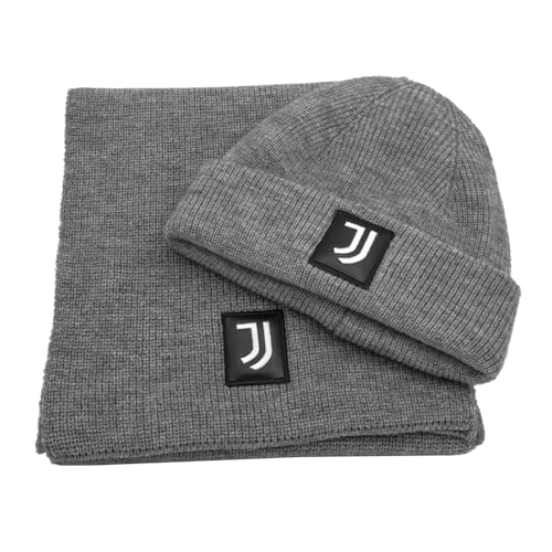 set cappello sciarpa con logo Juventus SET SCIARPA E CAPPELLO CON RICAMO IN BOX 47% PC 31% PL 22% NY 133555 GRIGIO