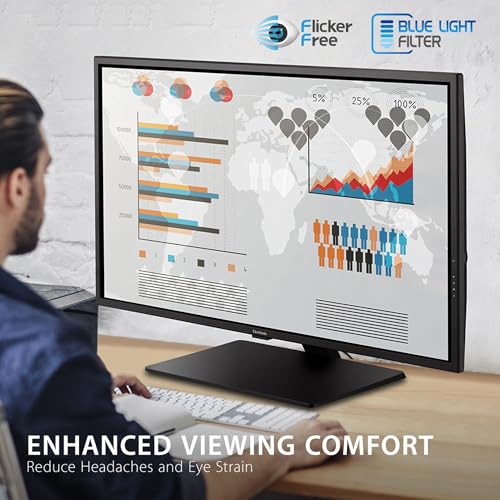Image of ViewSonic VX4381-4K 43 Inch 4K Monitor, MVA Display with HDR10 for Ultimate Home Entertainment and Large-Format Productivity, Eye Care Technology, HDMI, and DisplayPort Inputs