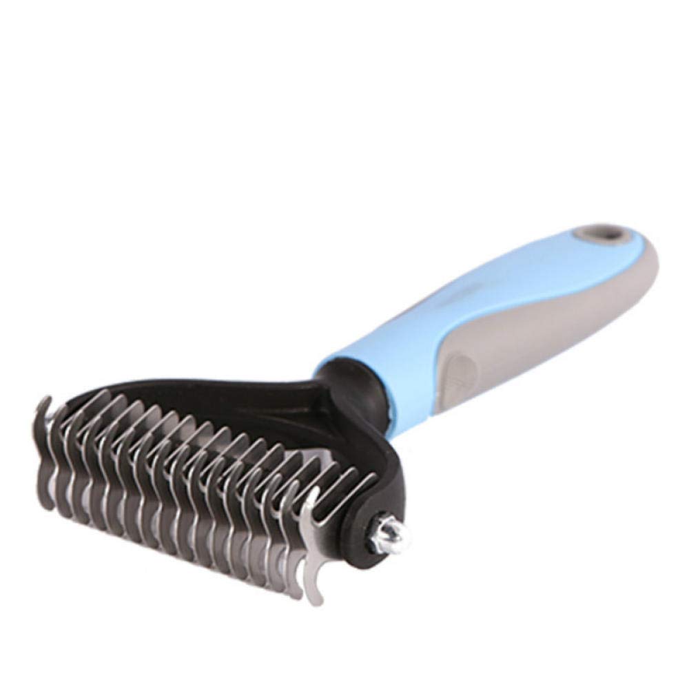 YITON Pet Comb Blue Pet Comb Double Sided Cleaning Beauty Pet Open Knot Comb Dog Comb Cleaning Supplies Slicker Brush 1Pcs L