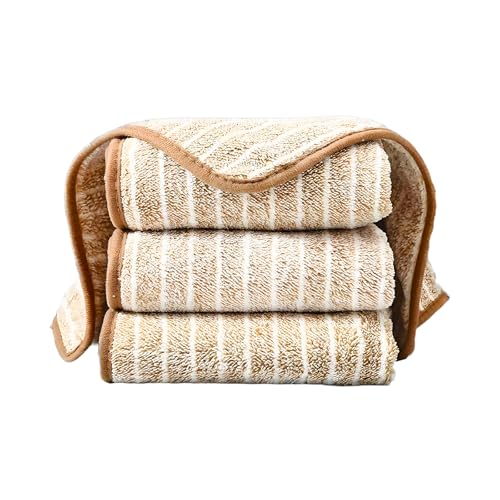 DVLOL 3 Pack Kitchen Towels 12x12 Inch - Super Absorbent & Lint-Free Washable Reusable Dishcloths, Fast-Drying Nonstick Oil Resistant Kitchen Cloths, Brown