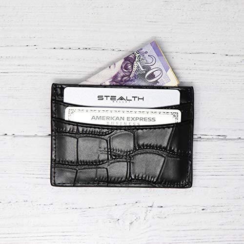 STEALTH Wallet - Minimalistische RFID-blokkerende Kaarthouder - Slanke Lederen Bank- en Creditcardhouders in… - Image 4