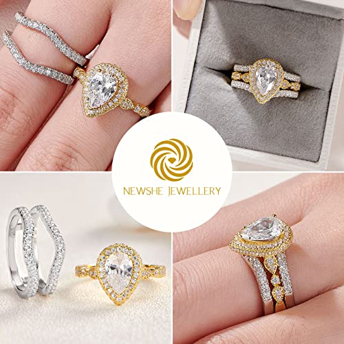 Image of Newshe Jewellery Wedding Rings for Women Bridal Sets Engagement Ring
