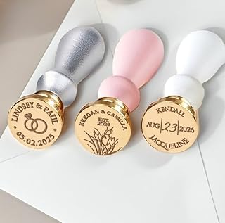 Wedding Custom Monogram Wax Seal Stamp with Names and Date for Wedding I...
