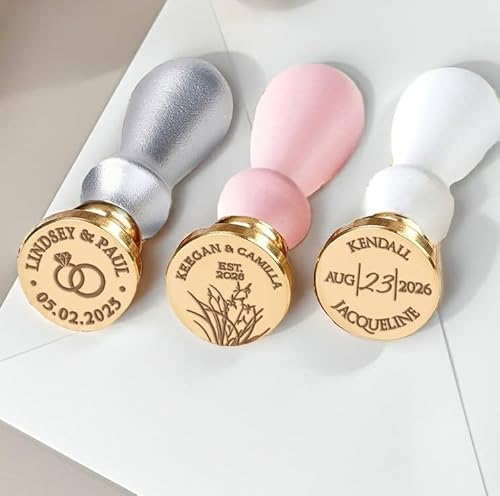 Wedding Custom Monogram Wax Seal Stamp with Names and Date for Wedding Invitations-Multiple Design Options-USA Handcrafted