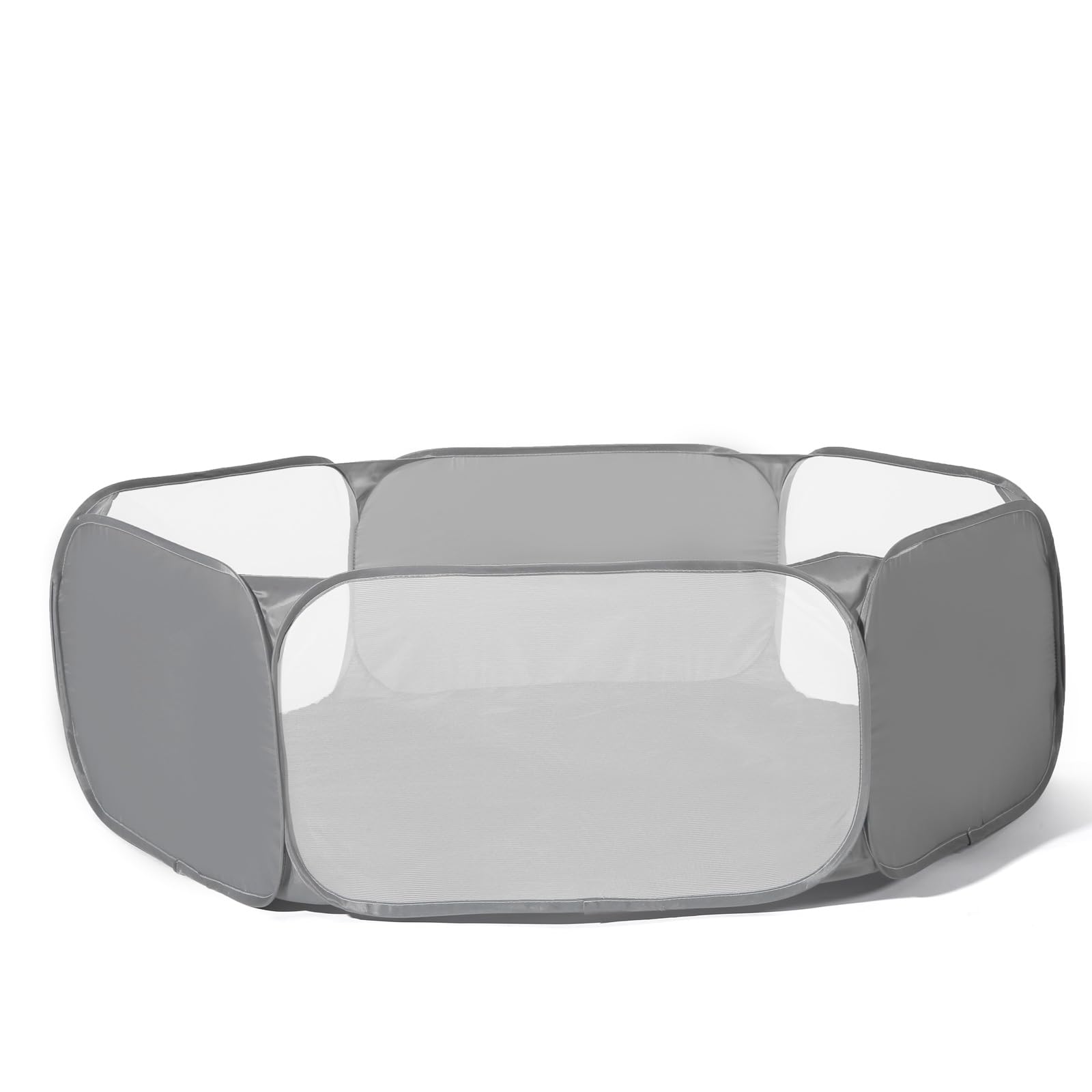 GOGOSO Ball Pit Kids Large Pop Up Children Ball Pit Tent Foldable Ball Pit for Toddlers Crawl Ball Pool Fence Indoor Outdoor for Boys Girls,Balls Not Included,Dark Gray+Clear