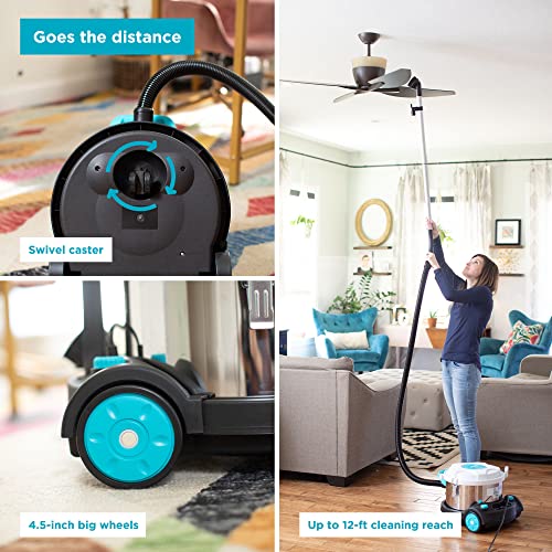 Simplicity Brio Dry Canister Vacuum, Indoor Heavy Duty Vacuum Cleaner With Stainless Steel, Portable Floor Vacuum For Hardwood And Tile, Rugs And More #TOP7