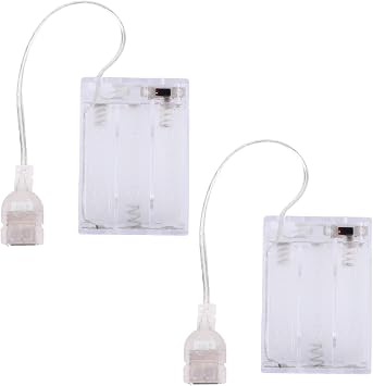2pcs Portable Battery Pack for 5V LED Neon Sign, Power Supply Battery Box Converts USB Neon Lights to Battery-Operated for Home Office Outdoor Use