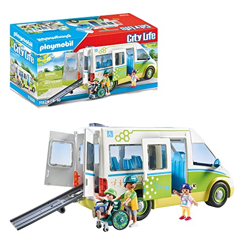 Autobús Escolar de juguete PLAYMOBIL 71329 para recrear el camino al colegio 5