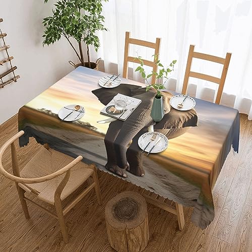 Nappe rectangulaire éléphant 137x183 cm lavable et infroissable pour table basse - 2