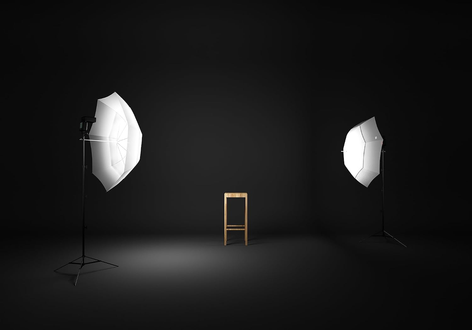 Black Professional Photography Studio Umbrella Light Backdrop Dark Portrait Setup Stool Scene Background for Party Decorations Wall Hanging Photo Studio Props 4X4ft Fabric