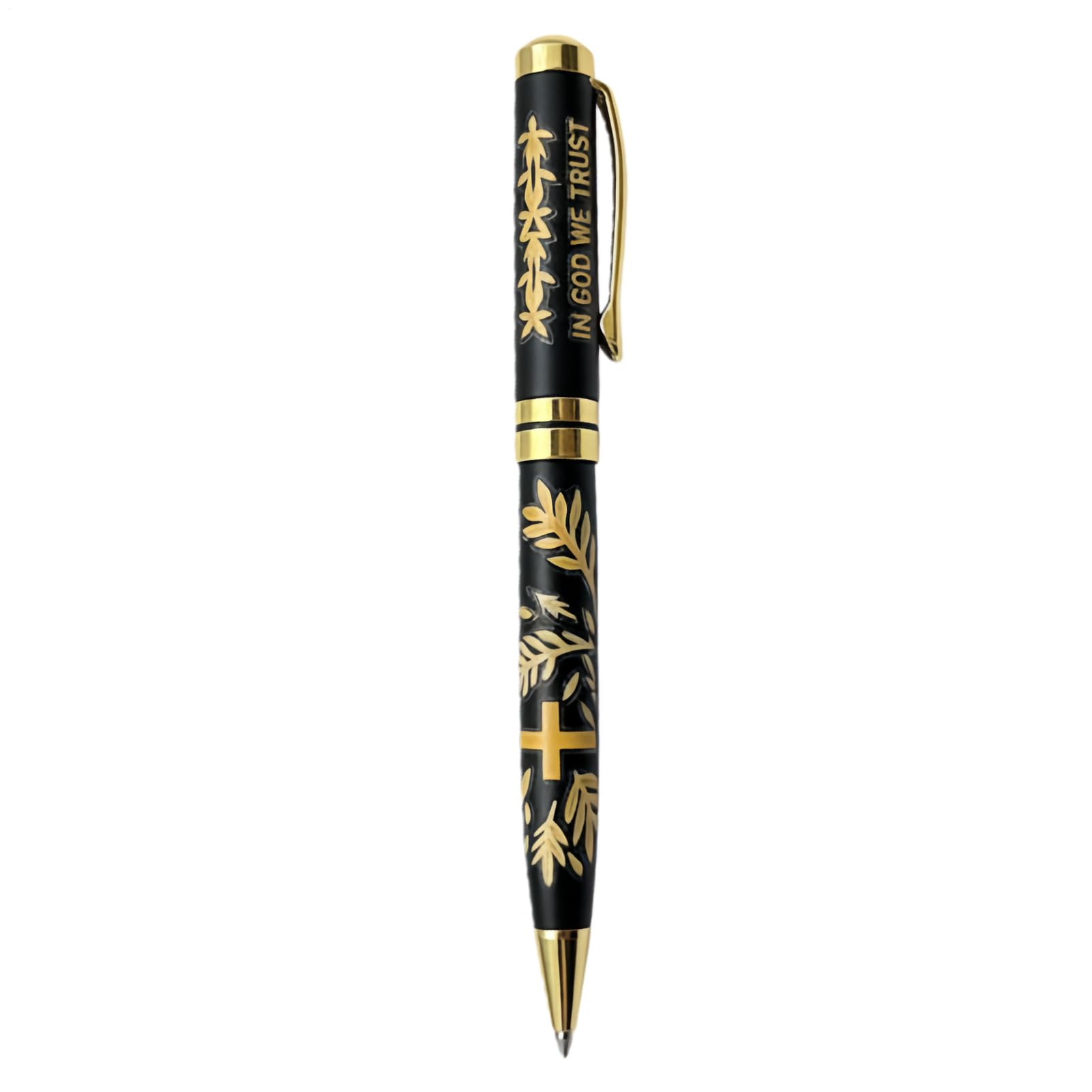 Christian Gift, In God We Trust Pen With Cross And Scripture, Fancy Pens For Men Women, Religious Gift