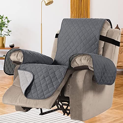 Orumrud Waterproof Recliner Chair Cover Sofa Slipcover Non-Slip Couch Quilted Armchair Cover for Living Room Washable Furniture Protector with Pockets for Pets Kids Children Dog Cat