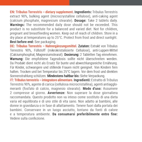 Gymbeam Tribulus Terrestris Estratto Potente - Un Aiuto A Favore Del Testosterone, 1200Mg Per Dose, Per L'uomo, 90% Di Saponine Steroidee, Aumenta Forza E Prestazioni Atletiche (120 Tab) - 5