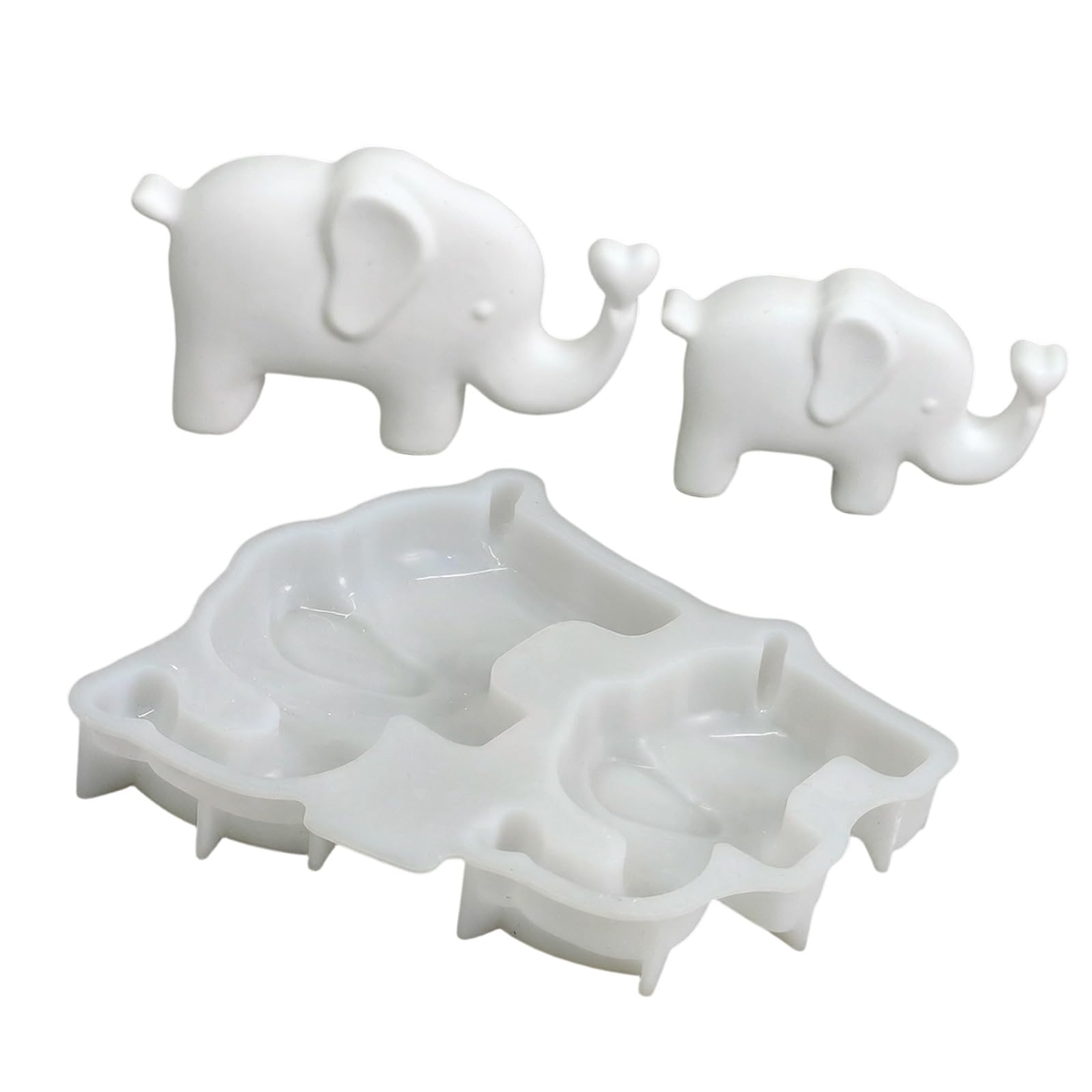 Alksubbm 3D Elephant Animal Silicone Molds Food Grade Silicone for Resin Casting Soap Making Concrete Sculpture Making Cast