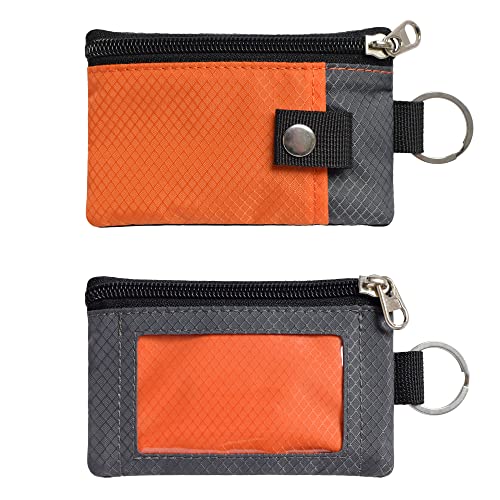 Image of CHENSPRX Minimalist RFID Blocking Small Wallet with ID Window,WaterResistant Zip Id Case Wallet with Lanyard Keychain for Cards,Cash,Travel,Women,Men