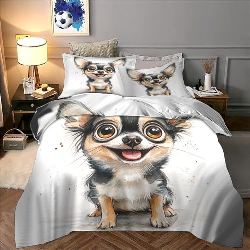 Parure de lit chat 3D housse de couette enfant 200x200 microfibre résistante douce