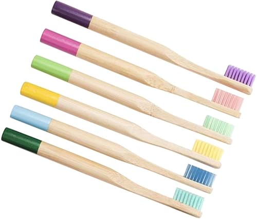 Miniatura 7 de Healifty cepillo de dientes de bambú ecológico suave para niños 6 unidades