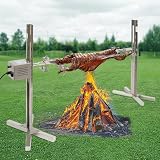 Eiwitany Elektrischer Grillrost für den Außenbereich, mit X-Halterung, automatische Drehung und verstellbare Höhe zum Braten von ganzen Schweinen, Schweinen und Lämmern.