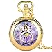 Orologio Tasca Gentiluomo, Sakura Giapponese Pocket Watch, Ciondolo Anime per ventilatori, Regali per Adolescenti (Color : Golden)
