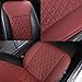 Black Panther 1 Pair Luxury PU Car Seat Covers Protectors for Front Seats, with Partial Backrest Coverage (Middle Part Only), Triangle Pattern, Compatible with 95% Cars - Burgundy