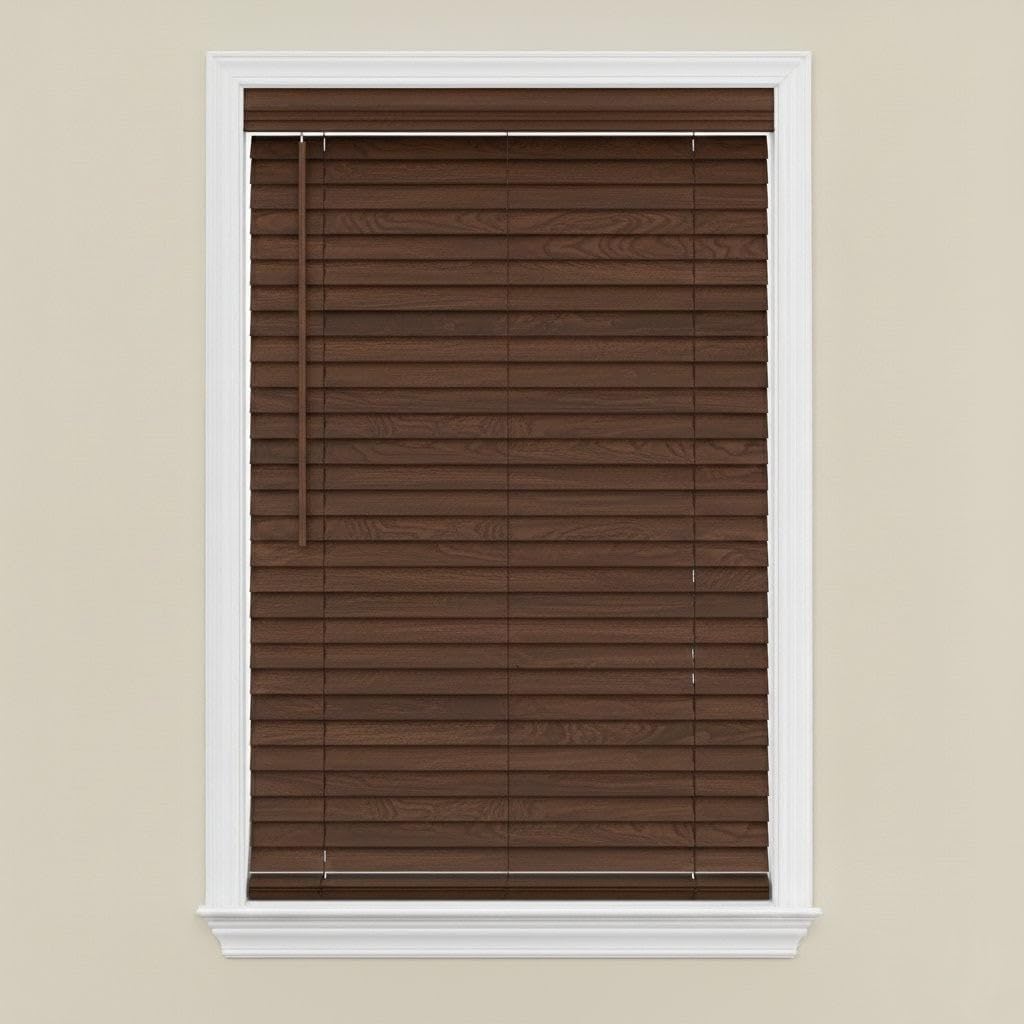 Custom 2" Real Wood Window Blinds – Cordless Lift System, Made to Order, Multiple Colors, Made in USA (Natural)