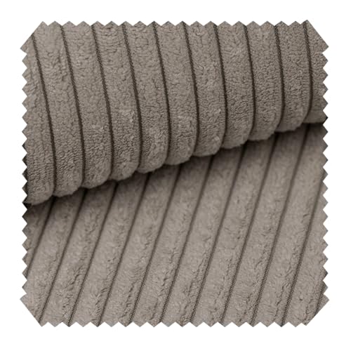 novely® PORTO - Polsterstoff in Breitcord-Optik - Ultraweicher Möbelstoff - Pflegeleichte Meterware 1 lfm | Farbe: 03 Hellbraun
