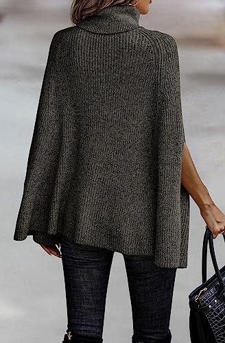 KIRUNDO Womens Turtleneck Chunky Poncho Sweater - image 5