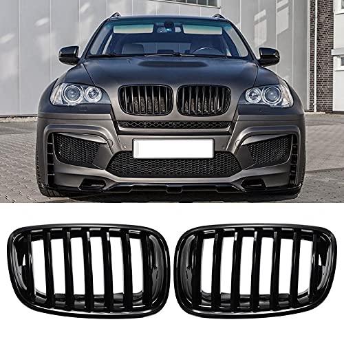 TOOWGM Rejilla de rejilla de admisión de parachoques delantero para BMW E70 E71 X5 X6 2007-2013 Cover