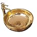 Umywalka Nablatowa, Umywalka Ceramiczna Umywalka Nablatowa Nadblatowa Odpływ Podblatowy Bez Przelewu, Do Szafki Toaletowej Złoty